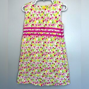 Lilly Pulitzer Girls Tulip Print Sleeveless Summer Sundress Shift Dress Size 4